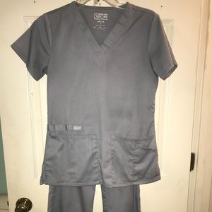 Cherokee Flex Grey Scrubs Set